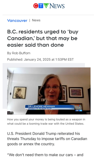 CTV News article January 2025